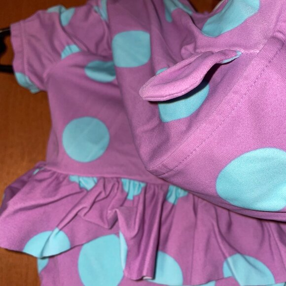 BabyGap Purple & Blue Polka Dot Ruffle Swimsuit 0-3 Months - Picture 4 of 6